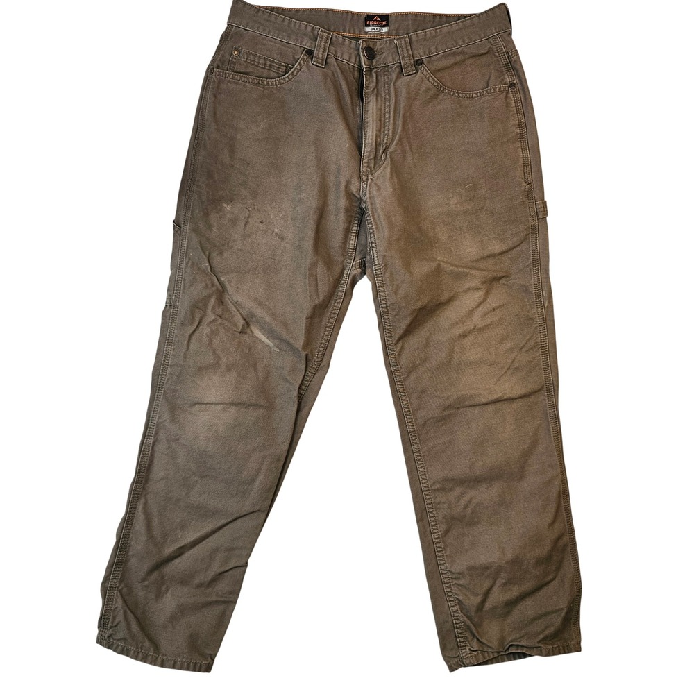 Ridgecut Toughwear Mens 34x30 Brown Canvas Carpenter Work Pants
